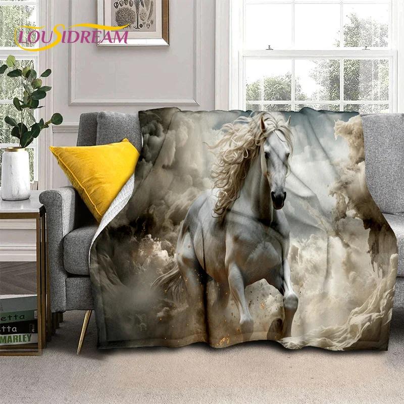 Horse Pentium Gallant Steed 3D Animal Blanket,Soft Throw Blanket for Home Bedroom Bed Sofa Picnic Travel Office Cover Child Gift