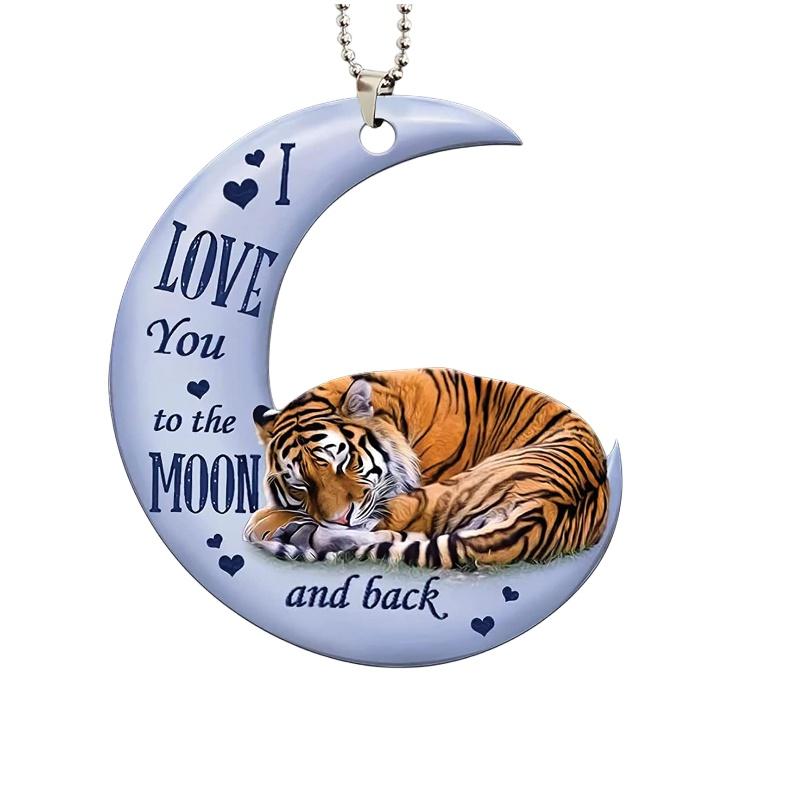 Acrylic Car Pendant Frog Moon Design Ideal For Valentine's Day And Christmas Decor