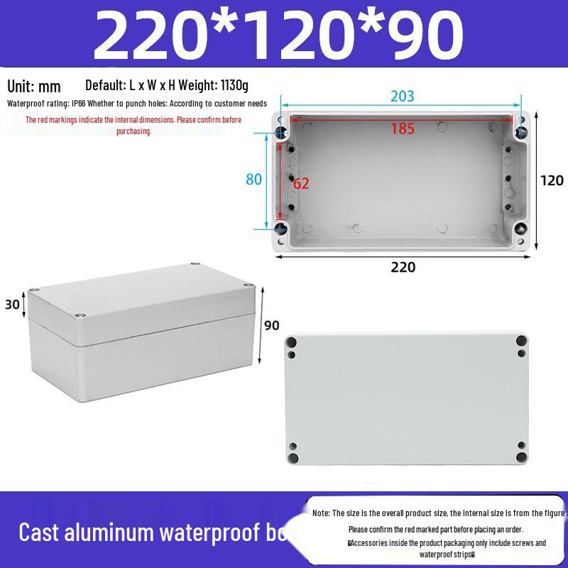 Druckguss-Aluminium Außenverteilerkasten IP65 Wasserdichtes Gehäuse