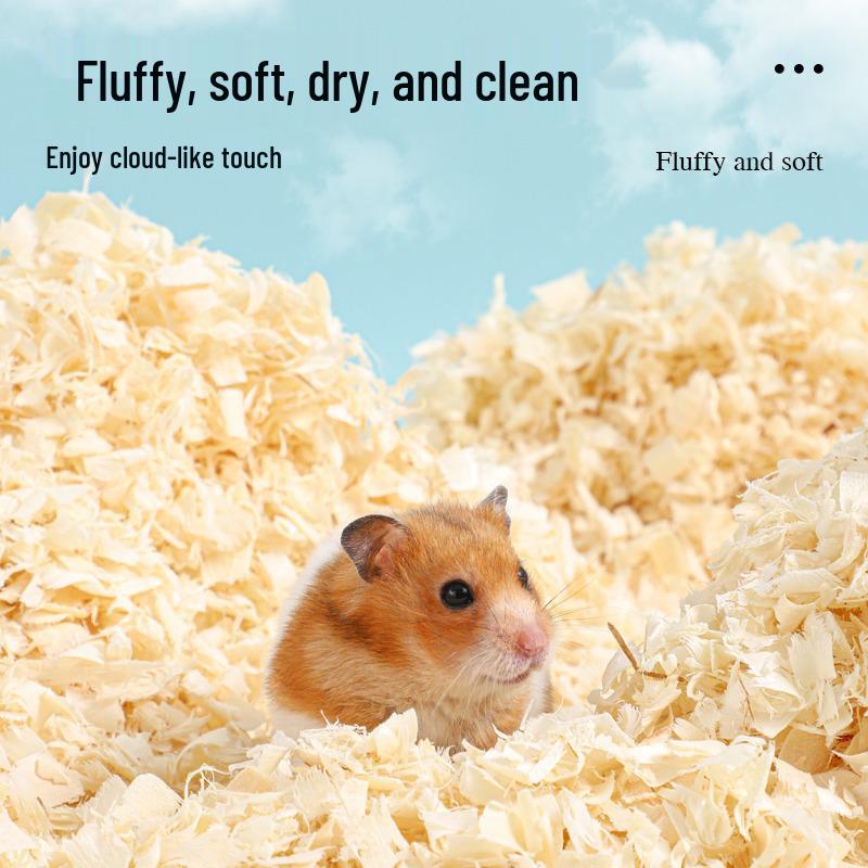 Deodorizing Aspen Wood Shavings & Cotton Bedding for Hamsters and Chinchillas - Low Dust, Cozy Winter Supplies