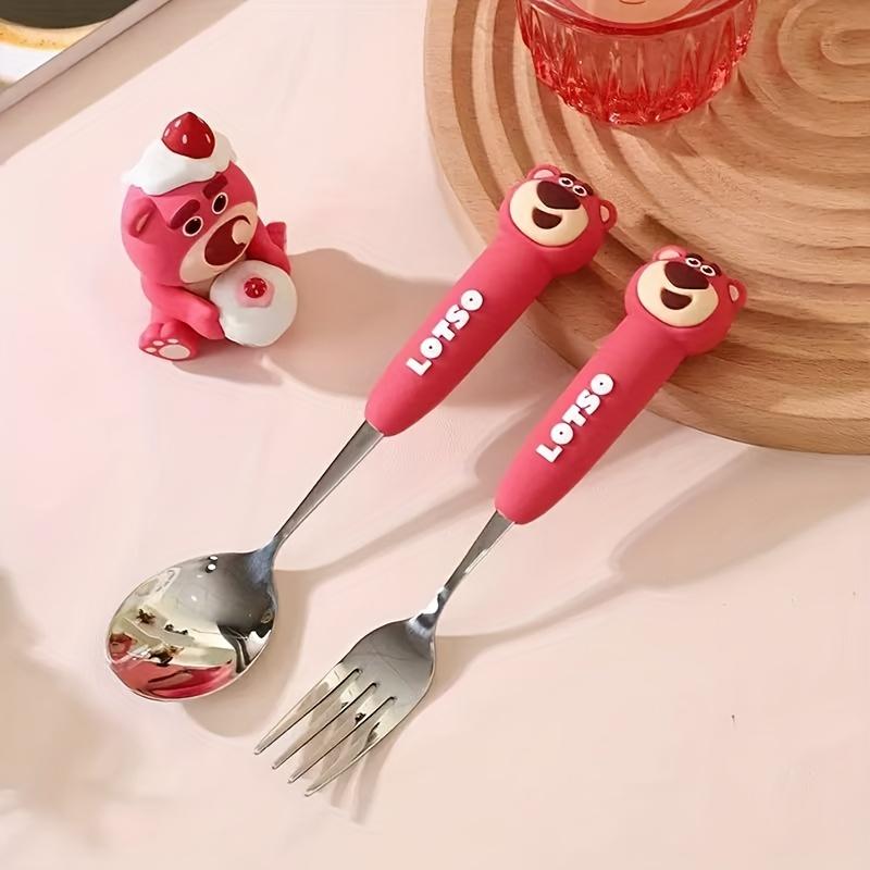 Adorable Cartoon Spoon and Fork Set, Selected High Quality Stainless Steel, Exquisite Style, Cute and Practical, with Beautiful Gift Box