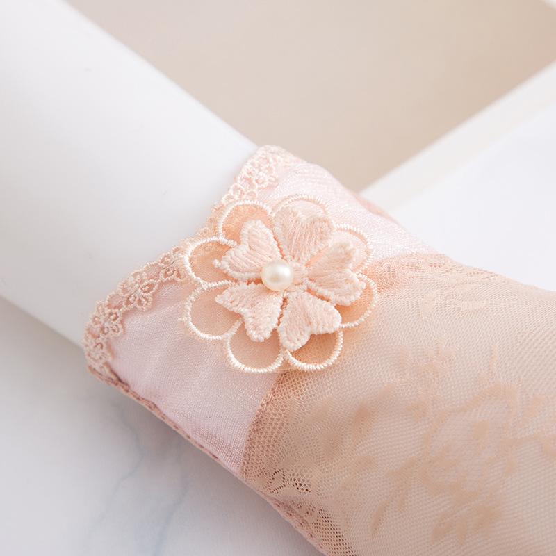 Spring and Summer Women's Sun Protection Gloves Lace Flowers Lightweight Driving Breathable Outdoor Sunshade Cycling Touch Screen Gloves