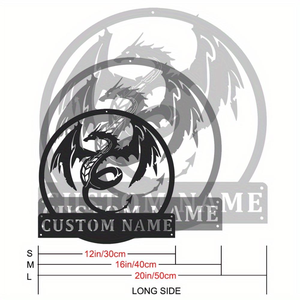 Custom Mythical Dragon Metal Wall Art Personalized Nameplate Home Decor