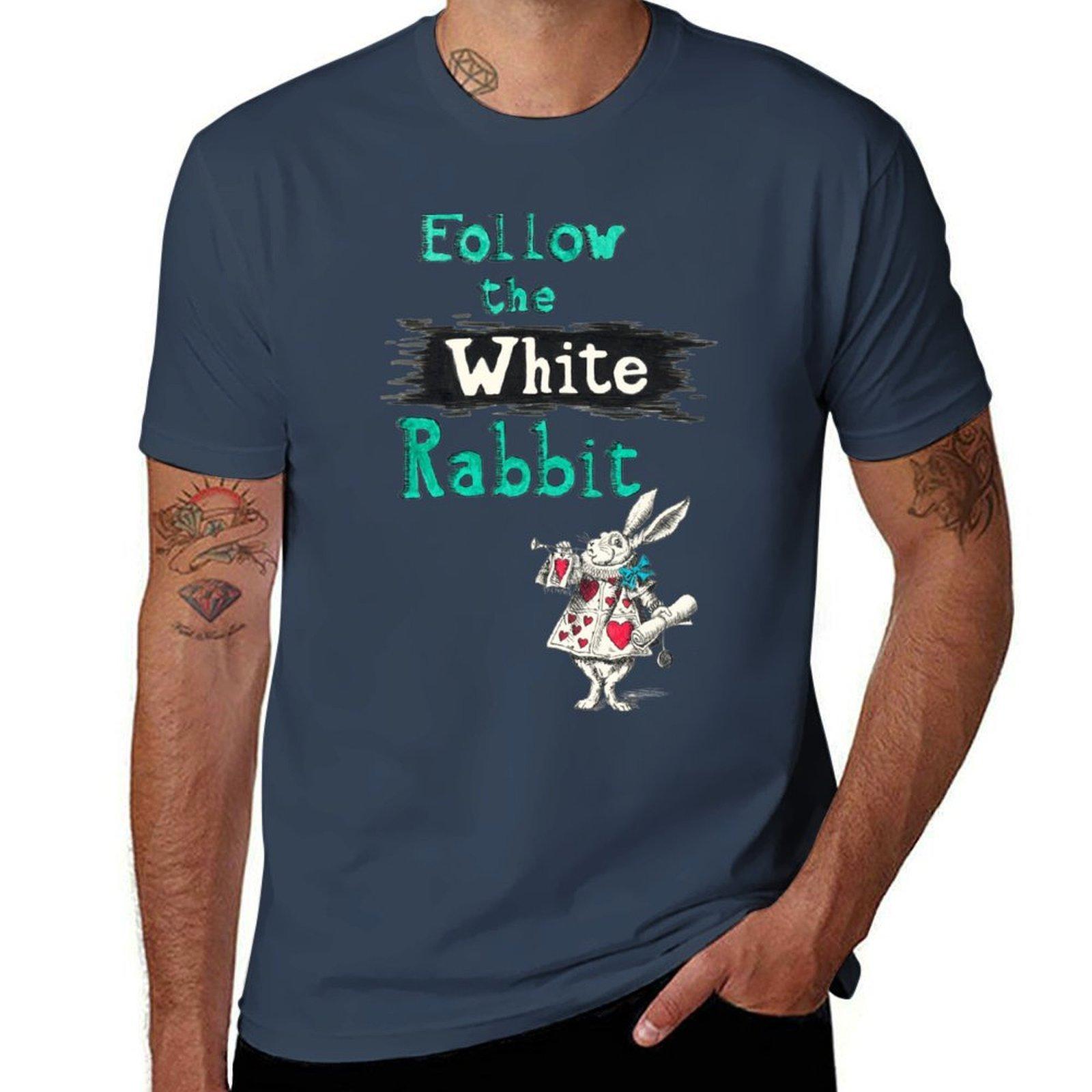 Follow The White Rabbit Tshirt Moisture Wicking Athletic Tshirt S
