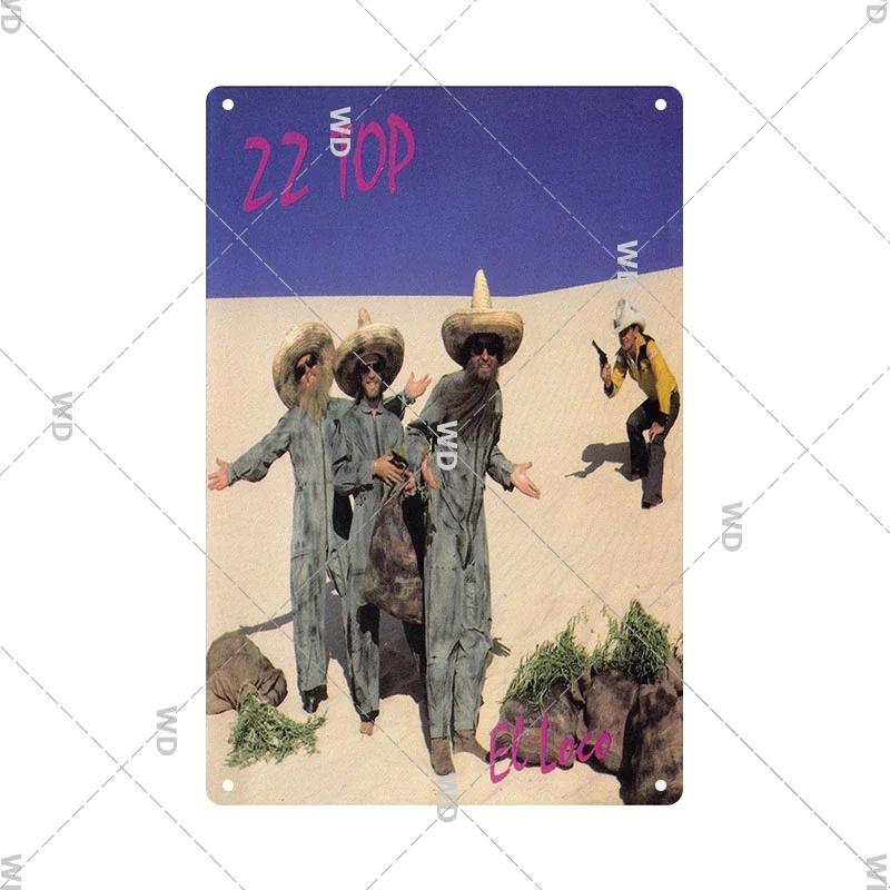 Tin Sign ZZ TOP Rock N Roll Poster Decorative Plaque Metal Signs Retro Vintagge Wall Plate For Home Club Pub Gift Wall Decor