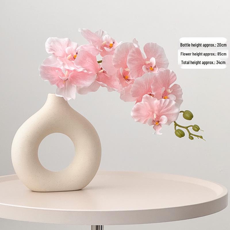 White Phalaenopsis Artificial Floral Arrangement - Realistic High-End Decorative Accent
