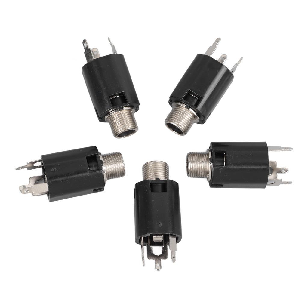 6.35mm Electric Guitar Audio Socket Improve Signal 3 Pin Stereo Welded Plug Guitar Audio Socket