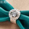 925 Sterling Silver Round AAA Zircon Ring, Fashionable Wedding Jewelry