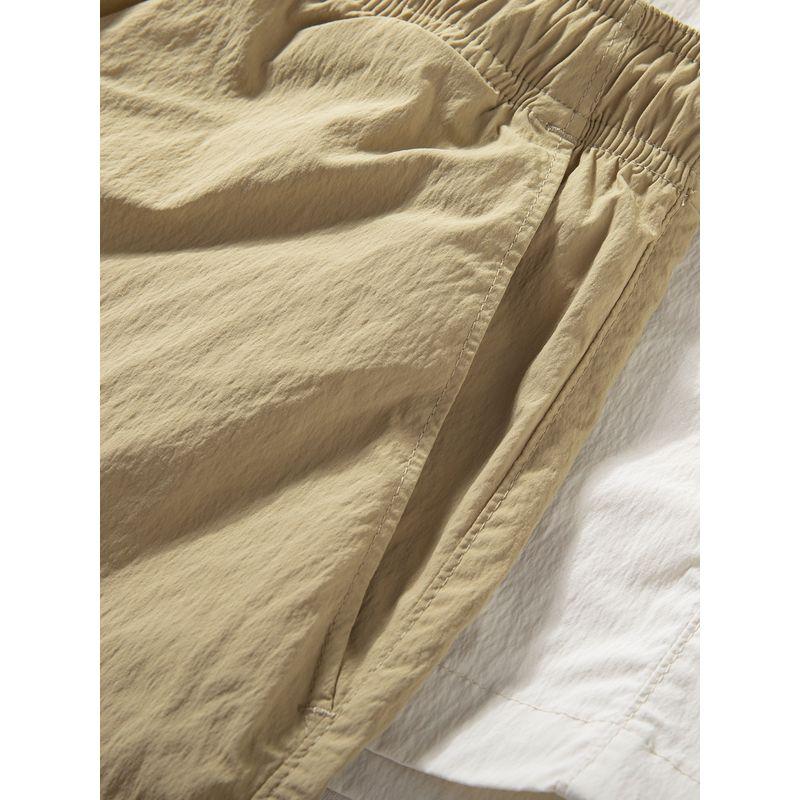 Summer Quick-Dry Shorts for Men, Lightweight, Simple, Versatile Beach Shorts, Outdoor Functional Style, Loose Straight-Leg Five-Point Pants