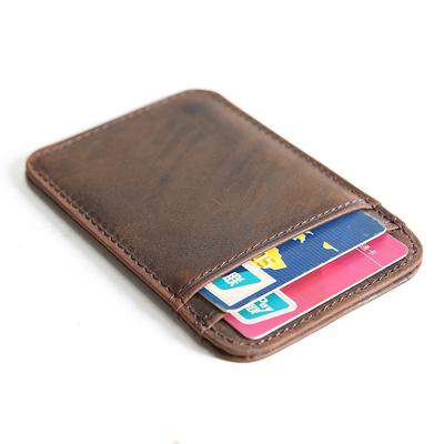 Double Sided Leather Card Holder Bank Credit ID Cards Pouch Case  Organizer Thin Business Bank Card Package