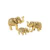 Set de 3 Statui Elefant Familie cu Trunchiul Ridicat Metalice Piese de Expoziție Figurine - Fengshui Vastu Norocos - Articole Decorative pentru Casă Decor Cameră de Zi Cameră de Zi
