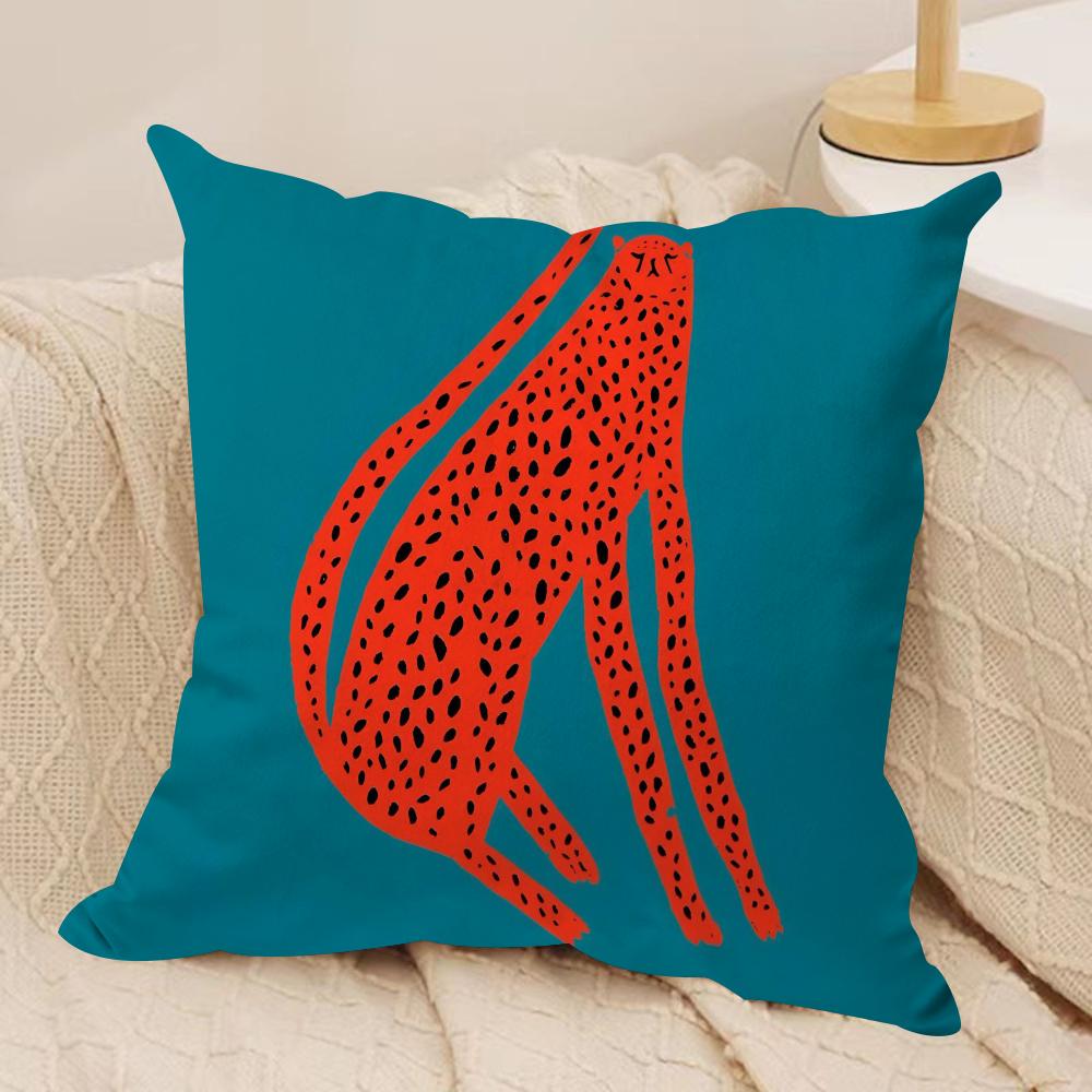 Animal leopard Cushion Cover Silky Short Plush Double-Sided Printed Pillow Case for Sofa All Seasons Home Decor Gift