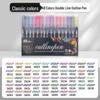 48-Color Fluorescent Dual-Line Metallic Outline Pen Set