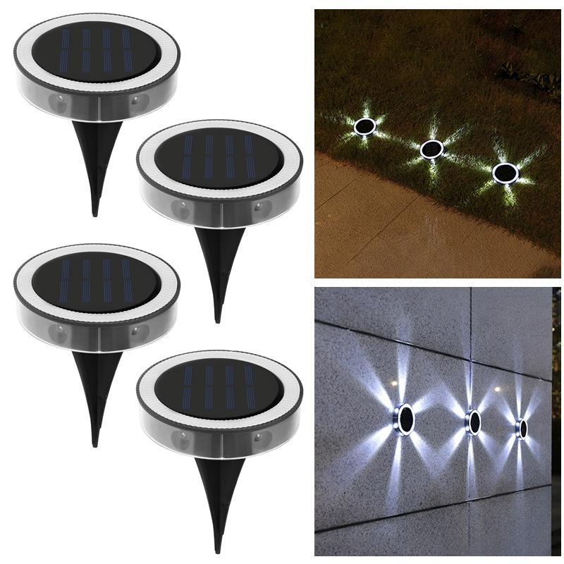 4Pack Solar Night Light, Waterproof Outdoors Underground Lamp,360° LED Floor Lights for Garden,Yard,Lawn,Balcony Decor