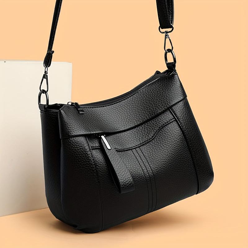 Geantă crossbody chic din piele pentru femei, geantă de umăr elegantă, geantă crossbody pentru femei cu capacitate mare