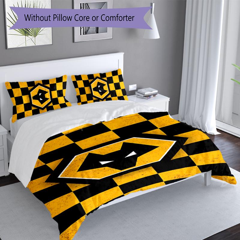 3pcs Football Club Logo Duvet Cover Set, Includes 1 Duvet Cover and 2 Pillowcases,Skin-Friendly&Comfortable Fabric,Suitable Bedding Sets