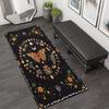 Celestial Butterfly Floral Runner Area Rug Carpet, Non Slip Floor Mat, Black Moon Star Print Washable Kitchen Rug Mystical Decor