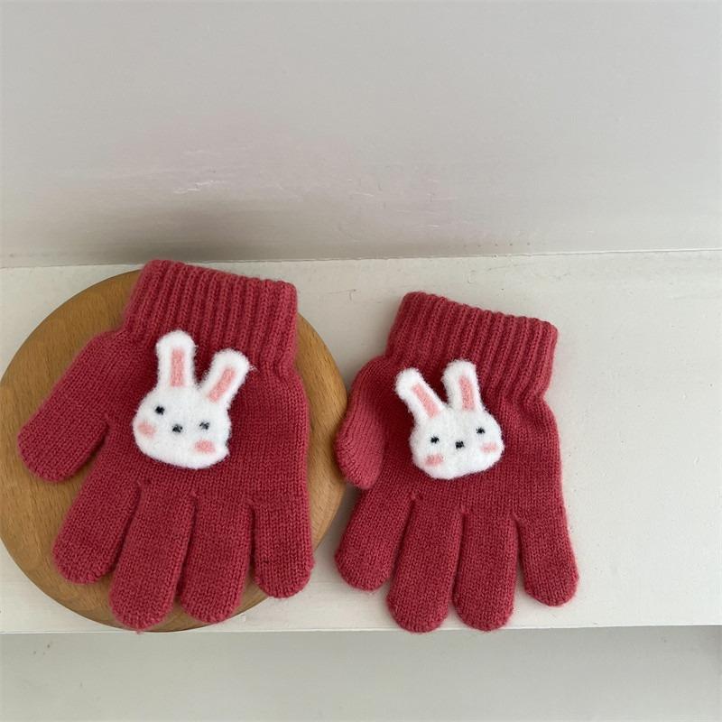 Winter Children's Gloves Keep Warm Winter Boys' Five Finger Gloves Woolen Knitted Fashion Children's Baby Gloves with Split Fingers