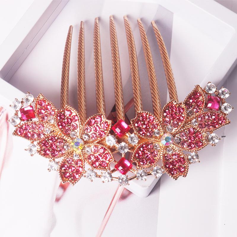 

Металлический гребень для волос с семью зубцами и стразами и шпилька - корейский стиль