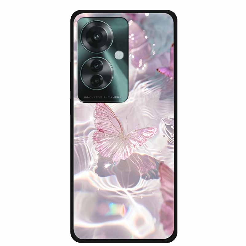 Phone Case for Oppo Reno11 A Silicone TPU Soft Back Cover for Reno 11 A 11A Fashion Shell Floral Shiled Capa 6.7" Funda