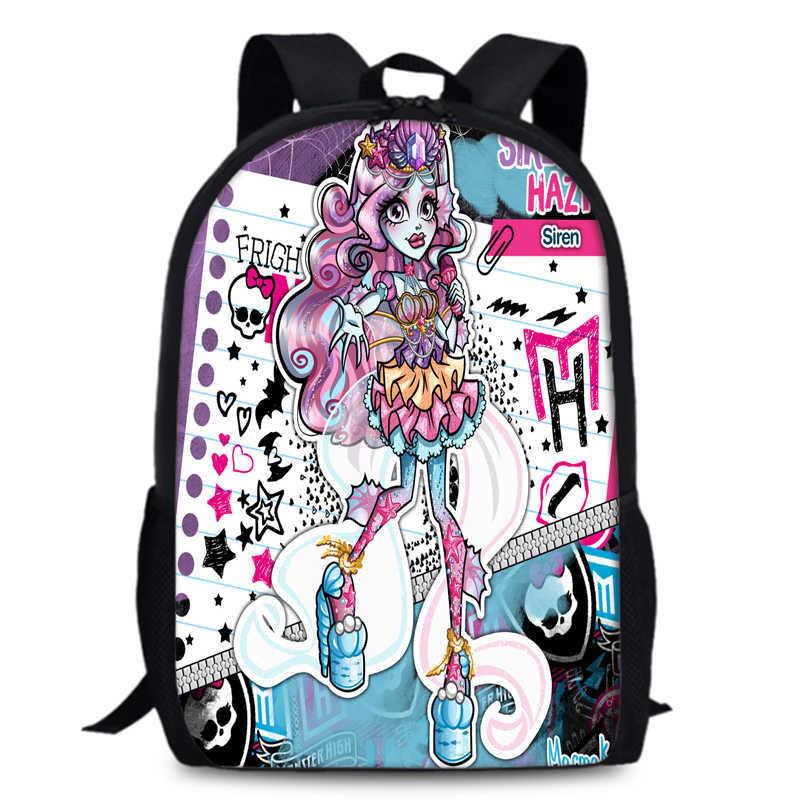 Monster High Unisex 15in Backpack Ergonomic Support Oxford Fabric Schoolbag