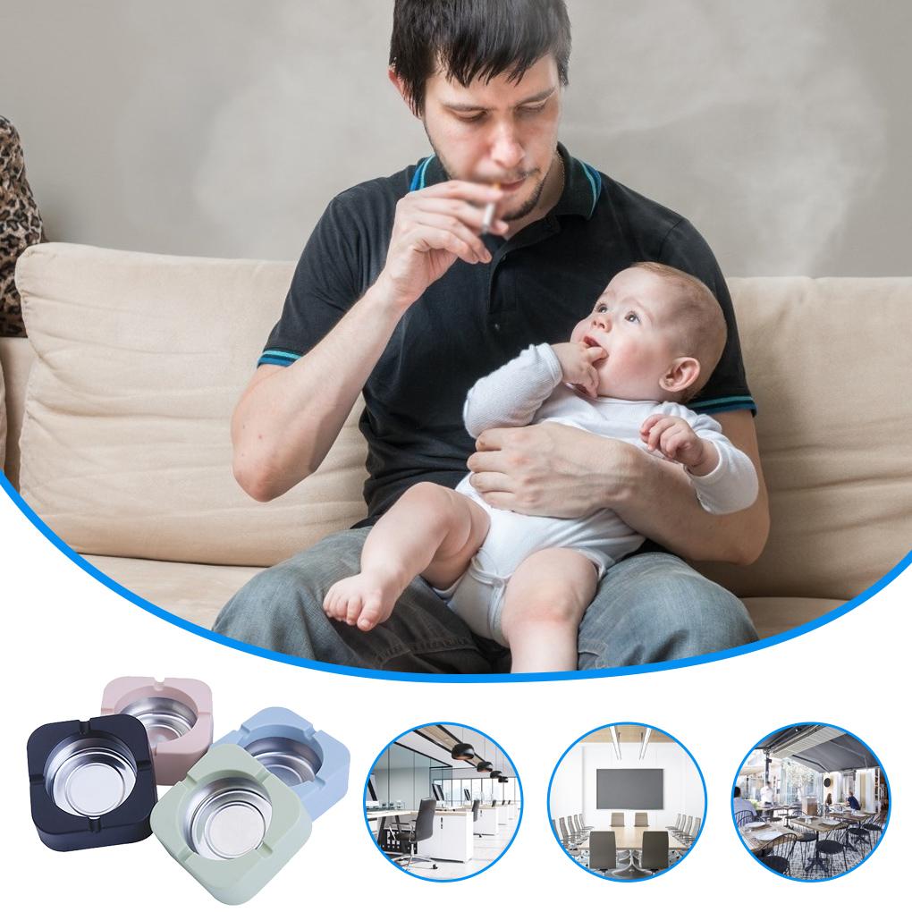 Fire-proof Portable Ash Holder Plastic Washable Plastic Washable Powder Powder Container for Home Office Car