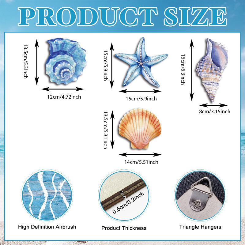 1SET New Nordic Bathroom Wall Decor Wooden Brand Coast Wooden Nautical Summer Bedroom Wall Decoration Wood Crafts