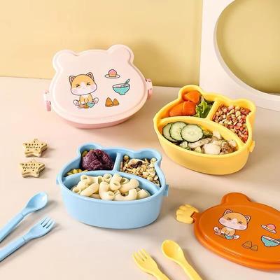 Cartoon Cute Double-layer Lunch Box Children's Spring and Fall Tour Outdoor Picnic Box Fruit Box Microwaveable Lunch Box