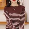 Maglione da donna a righe MODERN NEW SAGA Pullover lavorato a maglia invernale Autunno morbido e caldo maglione di lana lavorato a maglia Top maglione femminile O-collo
