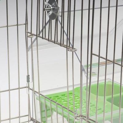 Prevent Scattering Hanging Parrot Feeder Multi-function Transparent Bird Bath Pull-Out External Plastic Parakeet Bathtub