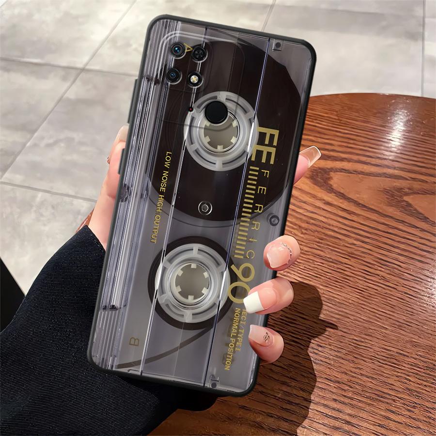 Case for Xiaomi Redmi A3 9 12C 14C A4 13C A1 A2 Plus K40 K80 Pro 10 A5 Black Soft Phone Cover Retro Cassette Tape