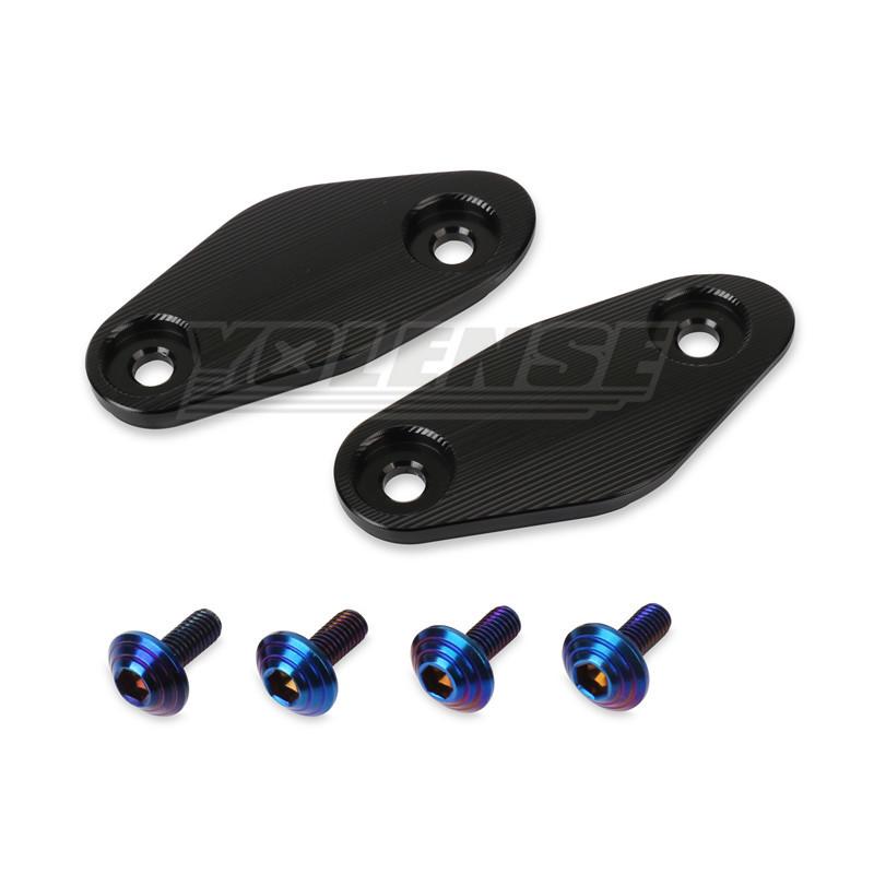 Motorcycle CNC Aluminum Rearview Mirrors Seat Decorative Cover Mirror Base Brackets For 675SR-R 675SR 675 SRR SR