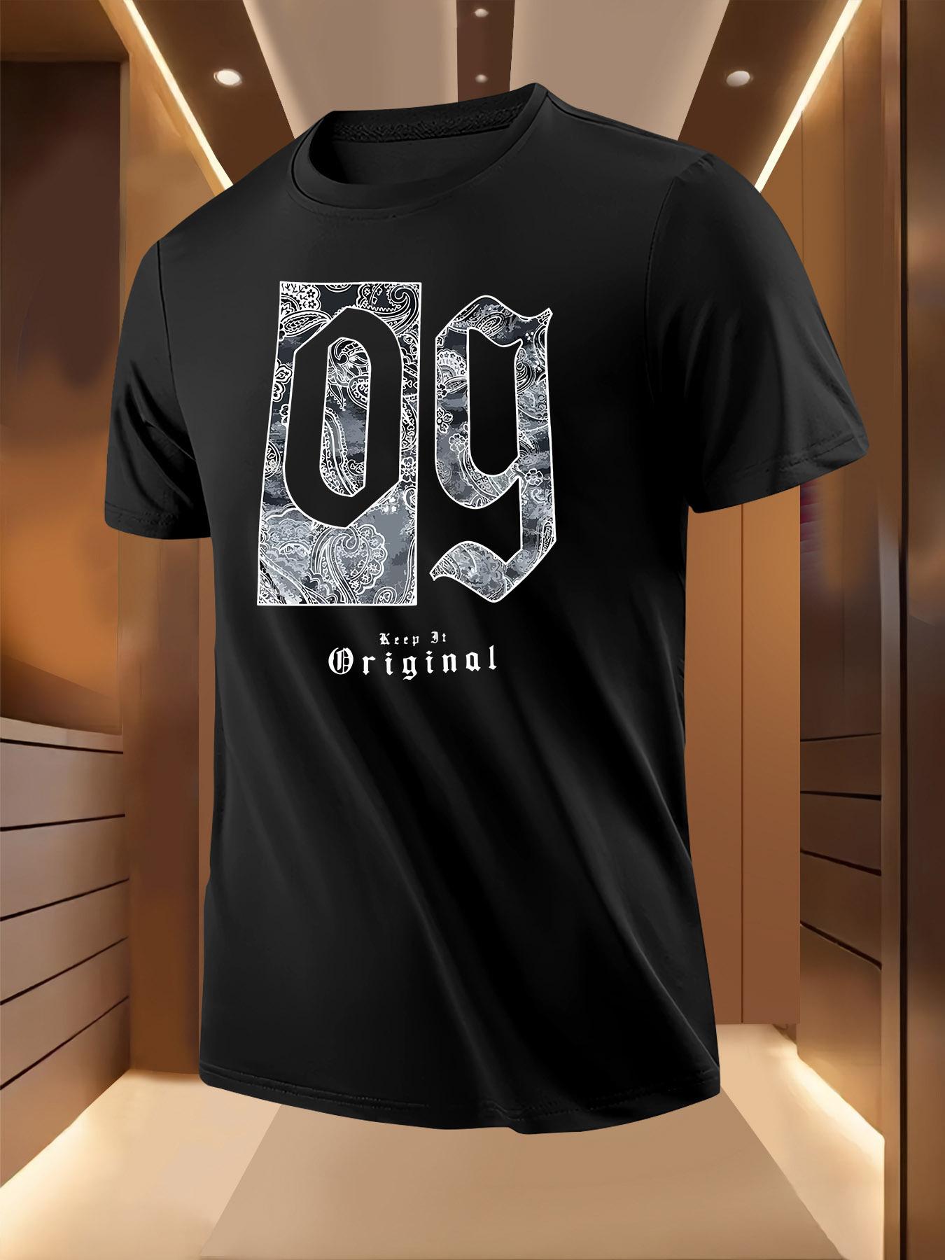 Summer Tshirt with Bold Paisley Letter Print S