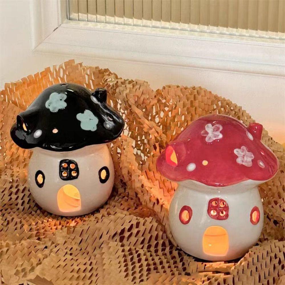 Romantic Mushroom Candle Holder Cartoon Mushroom Incense Burner  Yoga Studio