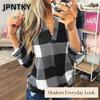 JPNTKY Women's Fashion Casual Long Sleeve V-Neck Blouses & Shirts