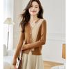 Srcr Women's Elegant Color-Block Short Knit Cardigan