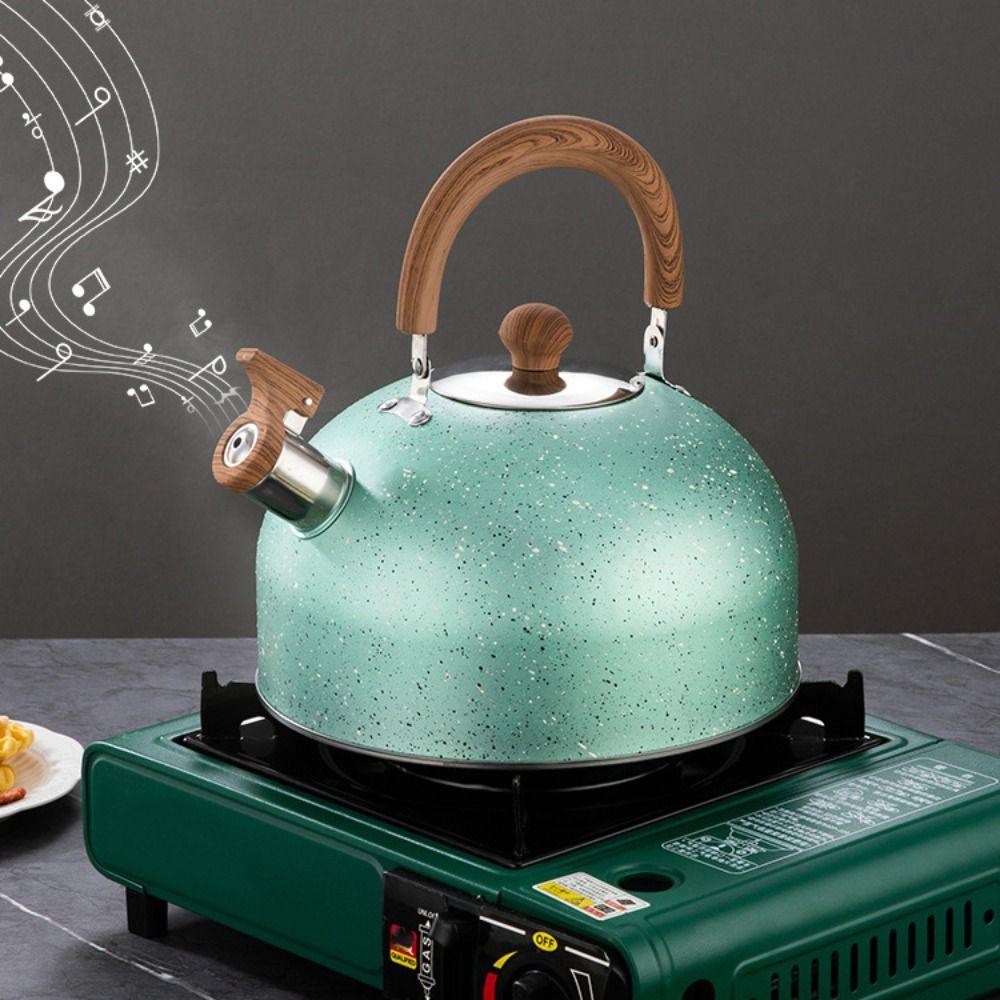 Stainless Steel Stove Water Kettle Flat Bottom Teapot Star Point Whistle Kettle  Induction Cooker