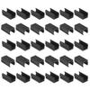 30-Piece Set of Rectangular Non-Slip Chair Leg Caps for 19mm Metal Tube Legs and Wooden Floors, Plastic Furniture Protection Feet Glides, Black