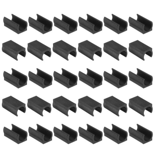 uxcell 30-Piece Set of Rectangular Non-Slip Chair Leg Caps for 19mm Metal Tube Legs and Wooden Floors, Plastic Furniture Protection Feet Glides, Black