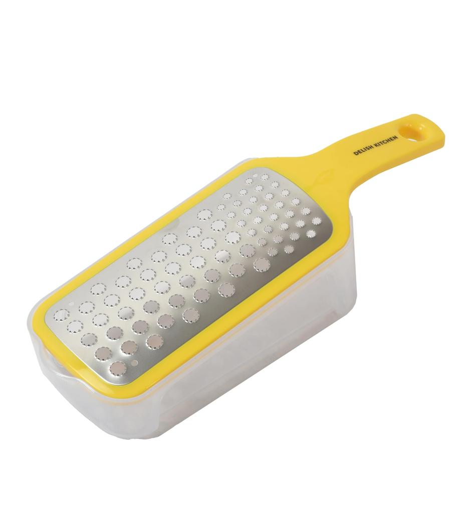 Delish Kitchen Pearl Metal Radish Grater with Easy to Use with Light Yellow Grater, Container, Pressure, CC-1781