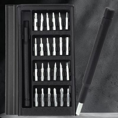 Reusable Screwdriver Sets Portable Mini Tool Kits For Eyeglasses Electronics Repair Hexagonal Flat Head Magnetic Bits With Case