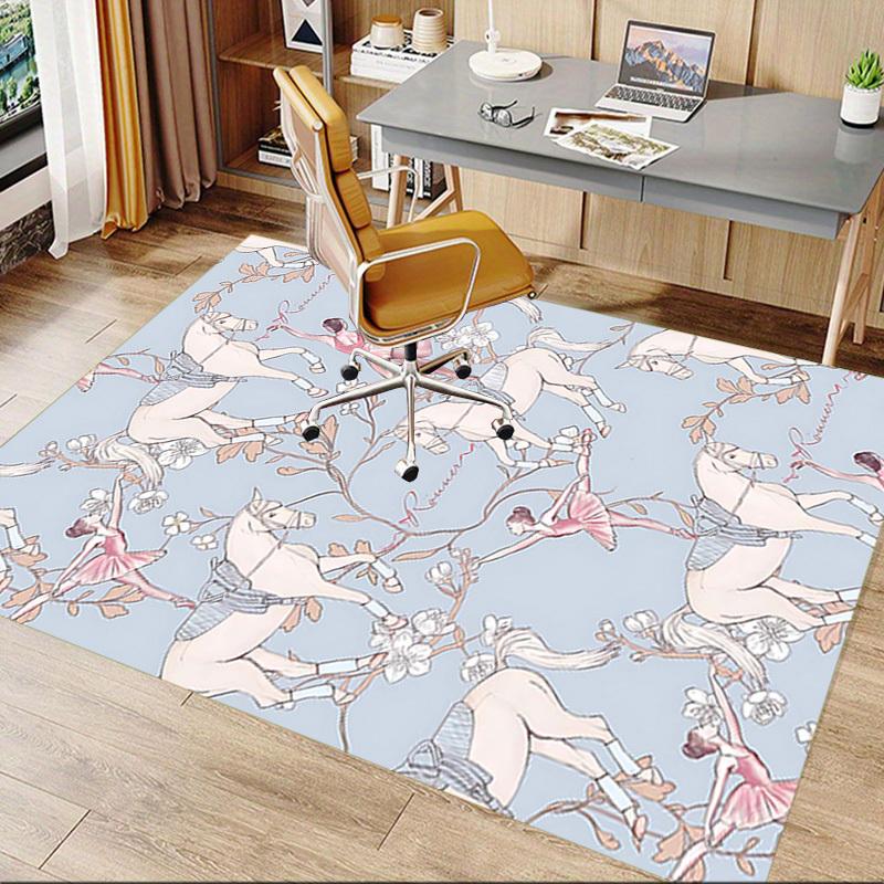 1PC Horse Ballet Non-Slip Floor Carpet Compatible for Office&Living Room&Bedroom&Dining room - Flat- Soft & Pattern, Vibrant Colors-W304