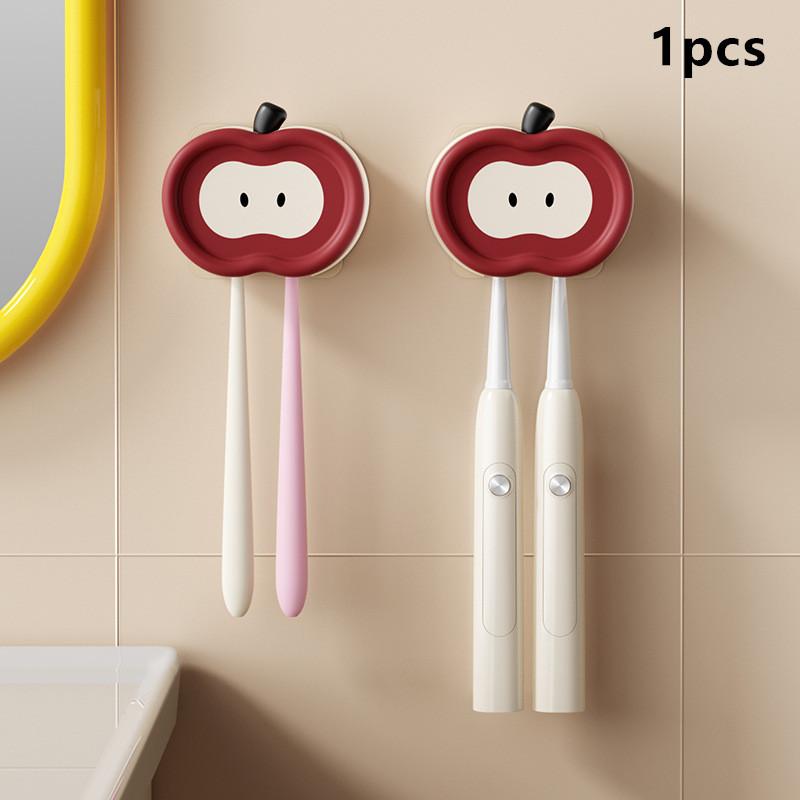 Cartoon Bathroom Toothbrush Holder Wall Mounted Toothpaste Rack Punch-Free Tooth Brush Storage Holder Bathroom Accessories