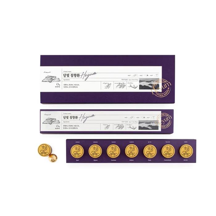 Moonlight Incense Ring Gold Leaf Red Ginseng Ring (7 Rings/14 Rings)
