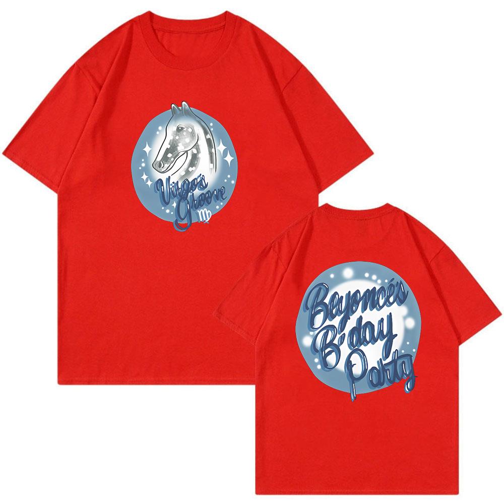 Beyonce Birthday Tshirt Renaissance World Tour 2023 Merch Tee Crewneck Short Sleeve Streetwear Unisex Women Fashion Clothes S