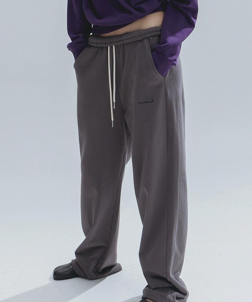 ANNEHEARTS Wide String 2Ways Sweatpants_Charcoal