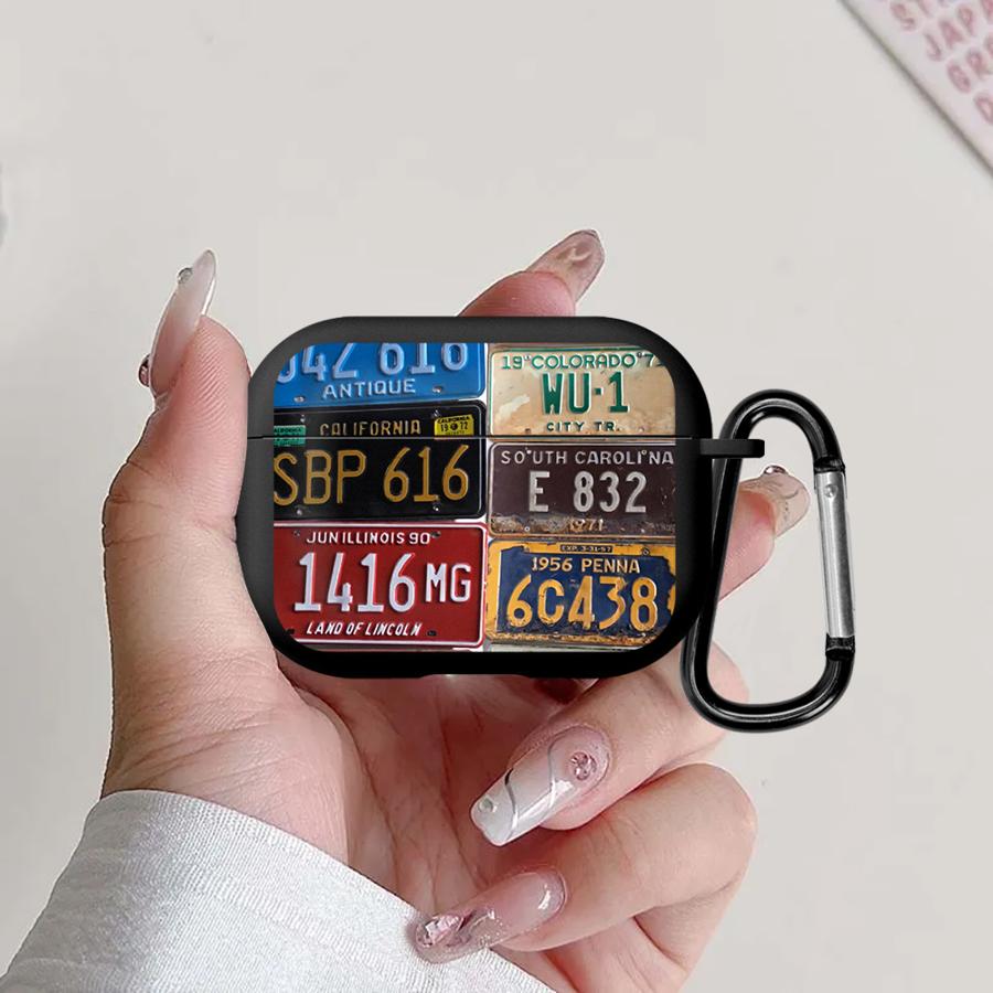 

Retro License Plate Design Earphone Cases Cover Case For Airpods 2 Pro3 1 Pro 3 Pro2 4 Airpods Pro 3