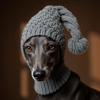 Winter Knitted Dog Hat, Breathable Warm Acrylic Cap for Whippet Greyhound Outdoor Walking Pet Cold Weather Wear