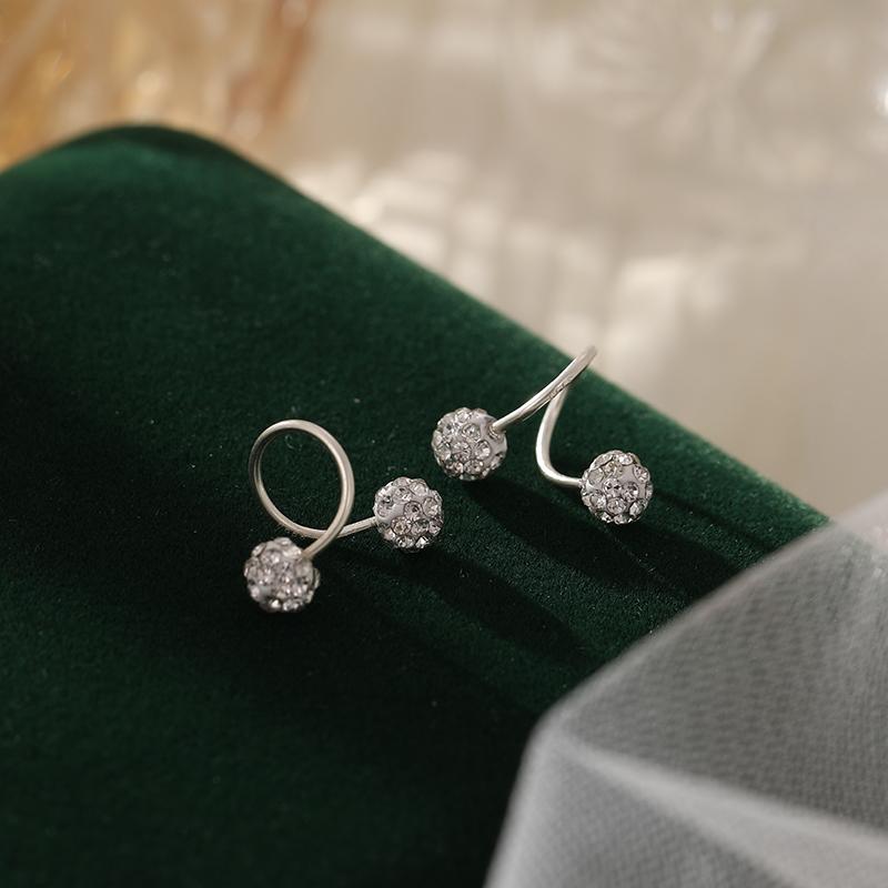 Sterling silver spring screw earrings new design sense niche unique high-end fashion earrings