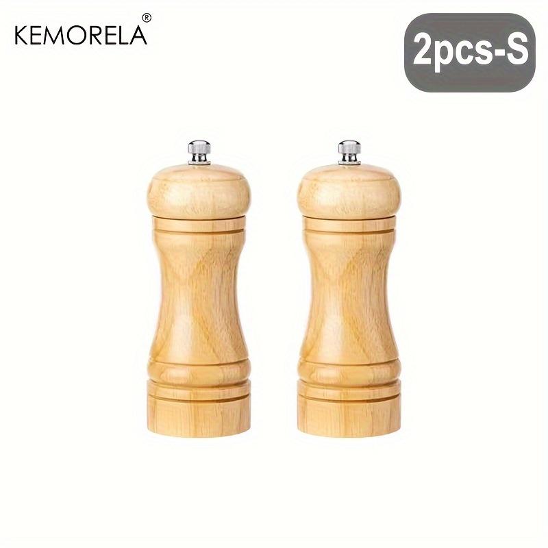 

KEMORELA 2PCS Solid Wood Manual Pepper Grinder Set for Outdoor Grilling Steak Spice Seasoning Tools
